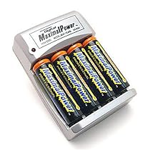 Maximal Power FC400 Rapid Overnight Charger with 4 - 2700mAh AA Batteries