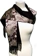 SilkNOW Deep Red on Ivory Background Scarf 100% Silk Satin with Fine Printed Beautiful Multi Colored Floral Pattern Reverses to Deep Red 100% Wool