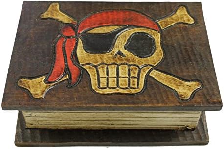 8 Inch Hand Made Pirate's Booty Trinket Box Made To Look Like A Book! (Red Bandana)