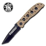 Smith & Wesson CK5TBSD 4.1 Black Tanto 40% Serrated Blade with Desert Handle