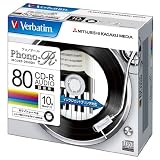 三菱化学メディア Verbatim 音楽用CD-R 80分 1回録音用 「Phono-R」 24倍速 5mmケース 10枚パック レコードデザインレーベル ホワイト MUR80PHW10V1