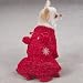 East Side Collection Christmas Holiday Red Sparkling Silver Frost Shimmer Snowflake Pagent Dog Sweater Dress Small/Medium