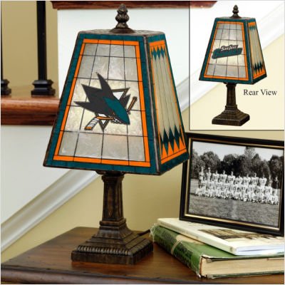NHL 14 Art Glass Table Lamp Team: San Jose Sharks