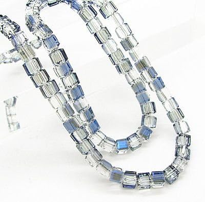 1 String 6mm 65pcs/lot Trantparent Blue,man-made Square Crystal Beads Accessories for Beads for Jewelry Making