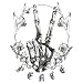 Men's Shooter Shirt (Sleeveless T-Shirt) : Peace - Goth Design with Skeleton Peace Sign