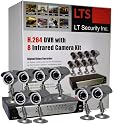 LTS LTD08HTDK 8-Camera H.264 Realtime DVR Security System with 500GB, Mobile Phone Live View, VGA output
