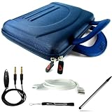 Blue eBigValue Protective Hard Nylon Cube Carrying Case with Handles for Acer Iconia Tab A Series Windows 7 Tablet 10.1 inch screen ( A500-10S16u A500-10S32u A500-10S16w ) + Includes an ebigvalue (TM) Determination Hand Strap Key Chain + Includes a 3.5mm Stereo Audio Cable With Built In Microphone + Includes a Universal Stylus Pen: Pointy Tip Graphic Designer pen on one side and Round Tip on the other side + Includes a USB Data Sync Cable for your eReader