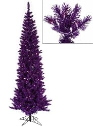 9' Pre-Lit Purple Ashley Spruce Artificial Pencil Christmas Tree - Purple Lights