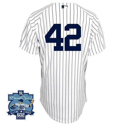 New York Yankees Authentic Mariano Rivera Home Jersey w/602 Saves Patch