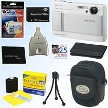 Sony Cybershot DSC-T10 7.2MP Digital Camera (Silver) + 1 GB Deluxe Accessory Kit
