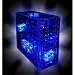 Acryl ATX Medi Tower + 5 L�fter LED blau, 47 x 20 x 45 cm