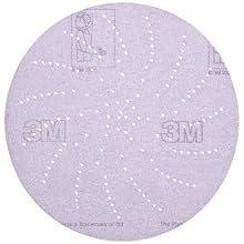 3M Clean Sanding Disc 360L, Film, Hook and Loop Attachment, Aluminum Oxide, 5" Diameter, P220 Grit (Pack of 100)