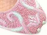 Beachcombers! Ethnic Embellished Silk Sequin & Beaded Indian Khussa Belly Dance Shoes Pink Embroidered