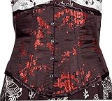 Satin Corset in Cherry Red and Black Colors