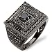 10k White Gold Round Black Diamond Mens Hip Hop Pinky Ring (4.00 cttw, Black Color, Shiny Clarity) 0.75 CT center 10k White Gold Round Black Diamond Mens Hip Hop Pinky Ring (4.00 cttw, Black Color, Shiny Clarity) 0.75 CT center