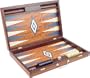Manopoulos Mahogany Backgammon Set with Blue & Maple Points - Large