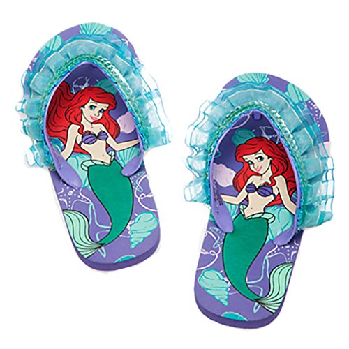 Disney Store Ariel Little Mermaid Flip Flops Sandals for Girls Purple - Size 13/1