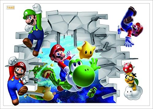 Super Mario Creative 3D Removable PVC Wall Sticker Home Decor Bedroom Sticker Wall Paper Decals For Kid's Room,ZY1440