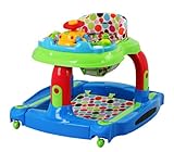 Dream On Me 2 in 1 Baby Tunes Musical Activity Walker and Rocker, Blue