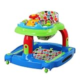 Dream On Me 2 in 1 Baby Tunes Musical Activity Walker and Rocker, Blue