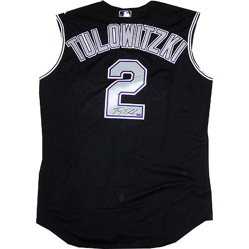 Steiner Sports MLB Colorado Rockies Rookie of the Year Tulowitzki Authentic Black Jersey