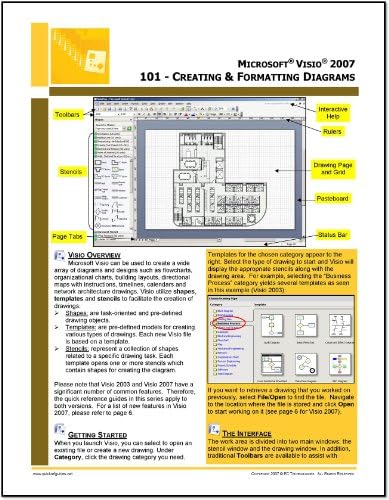 Microsoft Visio 2007 Professional & Standard Quick Reference Guide - Introduction to Visio: Creating & Formatting Diagrams (101)