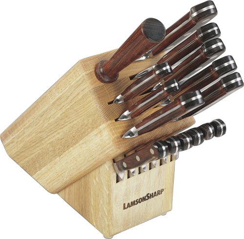 LamsonSharp 16-pc. Block Set - Wood Handle/ Silvertone Accents