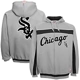 Chicago White Sox Ash Felt Applique Full Zip Hoody Sweatshirt