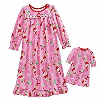 Amazon.com: Elf On The Shelf Toddler Girls Pink Elf Nightgown & Doll