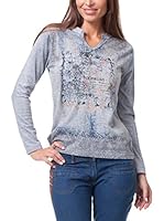 Peace & Love Camiseta Manga Larga (Gris)