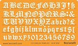 15mm Old English Lettering Letters Art Craft Guide Drawing Drafting Template Stencil Metric