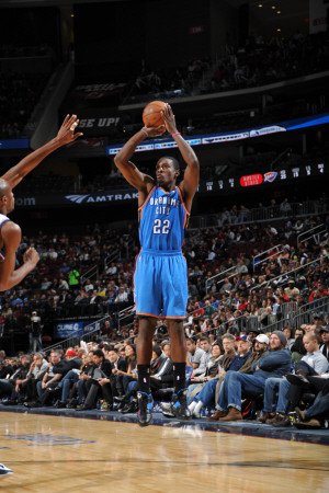 Oklahoma City Thunder v New Jersey Nets: Jeff Green Photographic Poster Print by Jesse D. Garrabrant, 24x36