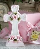 Capodimonte Collection pink cross figurines