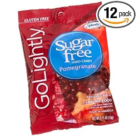 GoLightly Sugar Free Pomegranate Candy, 2.75-Ounce Bags (Pack of 12)