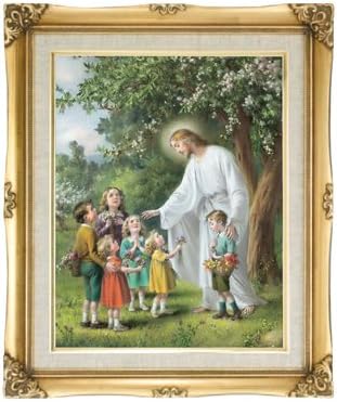 Jesus With Children Certificate Certificate Framed Art Under Glass Overall Size 16x20