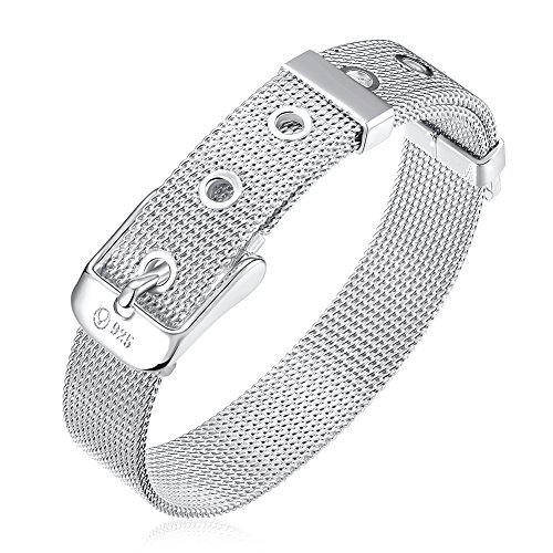 NYKKOLA New Fashion Beautiful 925 Silver Classic Hand Chian Bracelet Bangle for Mens Womens