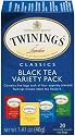 Twinings Variety Pack of Four Flavors, Tea Bags, 20-Count Boxes (Pack of 6)