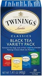Twinings Variety Pack of Four Flavors, Tea Bags, 20-Count Boxes (Pack of 6)