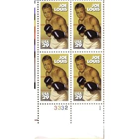 JOE LOUIS ~BLACK HERITAGE ~ BOXER ~ BROWN BOMBER #2766 Plate Block of 4 x 29� Postage Stamps