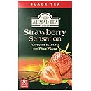 Ahmad Tea Strawberry Sensation Black Tea, 20-Count Boxes (Pack of 6)