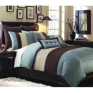 Dakota Slate/Brown Oversize Queen 8 Piece Comforter Bed In A Bag Set