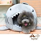 Colorfulhouse Shark Round House Puppy Bed with Pet Bed Mat, Small to Medium (Medium)