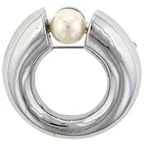Silver Circle Pin Brooch