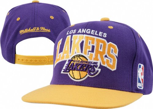 Los Angeles Lakers Mitchell & Ness NBA Team Arch Throwback Snap Back Hat