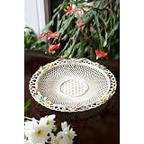 Belleek Basket Gerbera Butterfly Plate Basket, 10.6