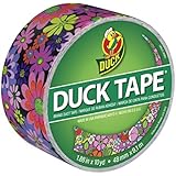 Duck Brand 283047 Printed Duct Tape, Bright Flowers, 1.88 Inches x 10 Yards, Single Roll