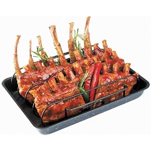 Grill Pro 41614 Non-Stick Rib Rack and Roasting Pan by 