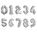 Mcolour Balloon Silver Foil Balloons,Party Supplies 16 Inch Numbers 0-9 Foil Balloons