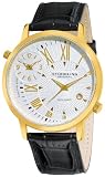 Stuhrling Original Men's 343.33352 Classic Polaris Swiss Quartz Date and Dual Time Zone Black Watch