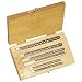 Alvord Polk 155-S-09 High-Speed Steel Taper Pin Reamer Set, Left Hand Helical Flute, Uncoated Finish, 5-Piece, #0 - #5 Taper Pin Sizes in Wood Case